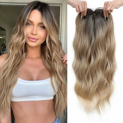 Wavy Clip-In Hair Topper with Bangs – Instant Natural Volume